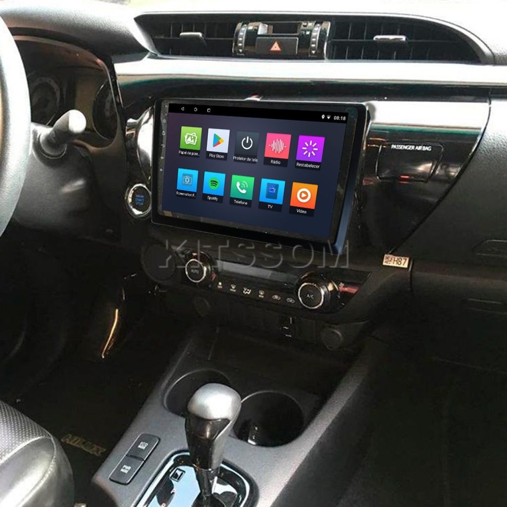 Multimídia Hilux 2018 2019 2020 2021 2022 2023 V2 Carplay 9" 2016 2017-V2 CAR AUDIO-Kitssom