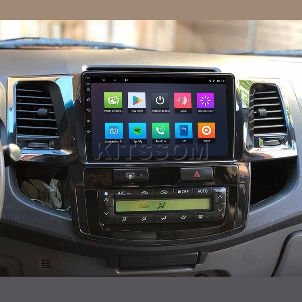 Multimídia Hilux SW4 2011 2012 2013 2014 2015 V2 Carplay 9" 2006 2007 2008 2009 2010-V2 CAR AUDIO-Kitssom