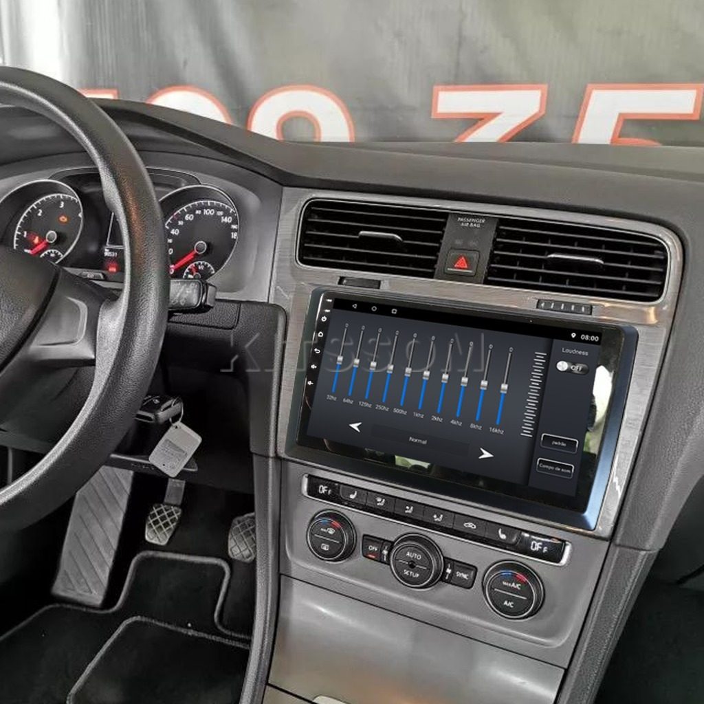 Multimídia Golf MK7 2017 2018 2019 Aço Escovado V2 Carplay 9" 2013 2014 2015 2016-V2 CAR AUDIO-Kitssom