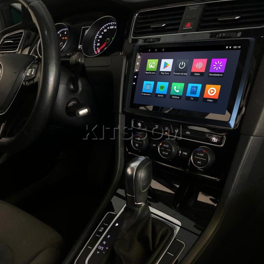 Multimídia Golf MK7 2017 2018 2019 Black Piano V2 Carplay 9" 2013 2014 2015 2016-V2 CAR AUDIO-Kitssom