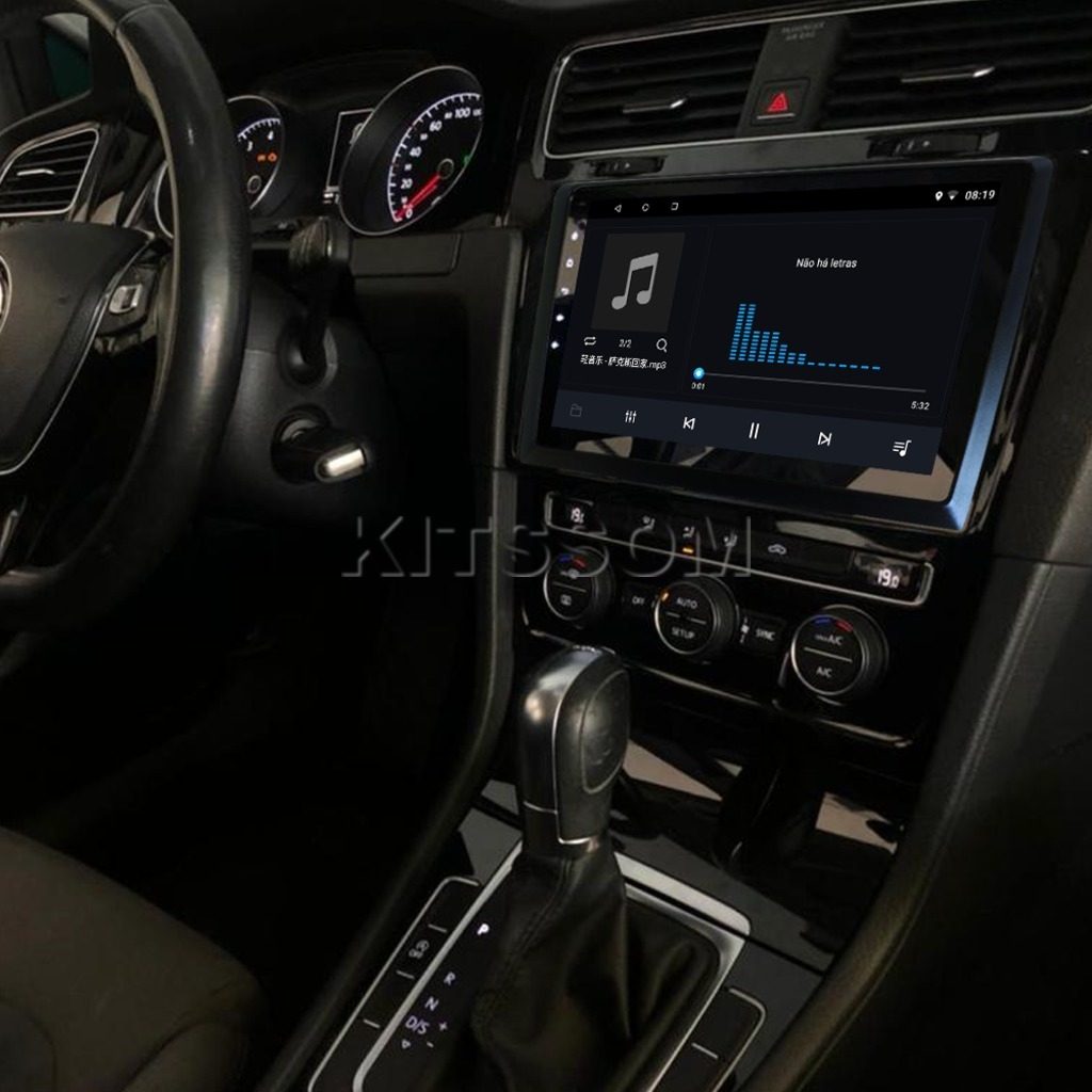 Multimídia Golf MK7 2017 2018 2019 Black Piano V2 Carplay 9" 2013 2014 2015 2016-V2 CAR AUDIO-Kitssom