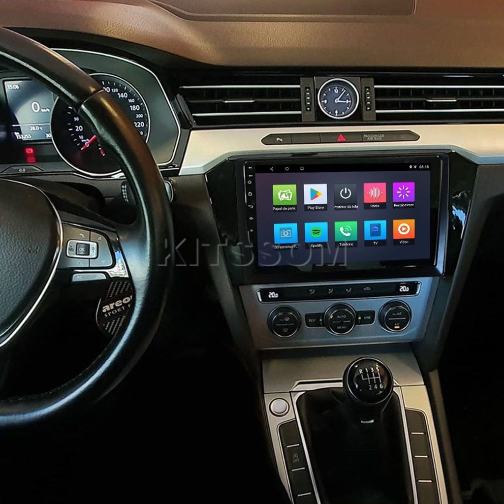 Multimídia Passat 2017 2018 2019 2020 2021 2022 V2 Carplay 9" 2014 2015 2016-V2 CAR AUDIO-Kitssom