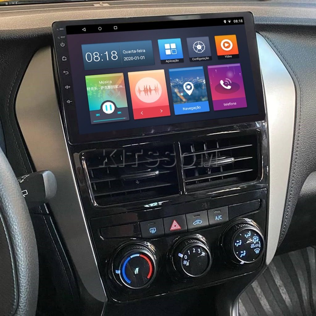 Multimídia Yaris 2018 2019 2020 2021 2022 AC AN V2 Carplay 9" 2015 2016 2017-Multimidia-V2 CAR AUDIO-Kitssom