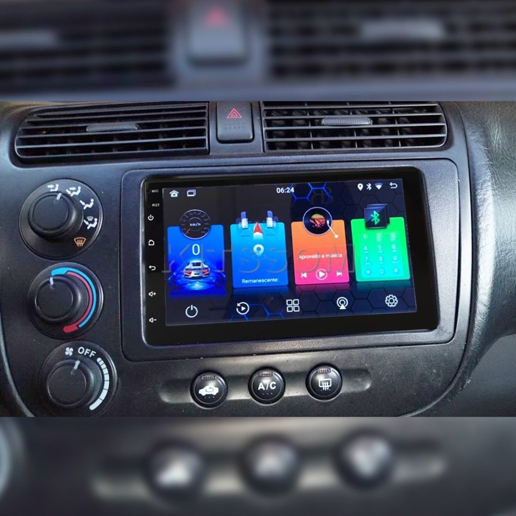 Multimídia Civic G7 2001 2002 2003 2004 2005 2006 V2 Carplay 7"-V2 CAR AUDIO-Kitssom