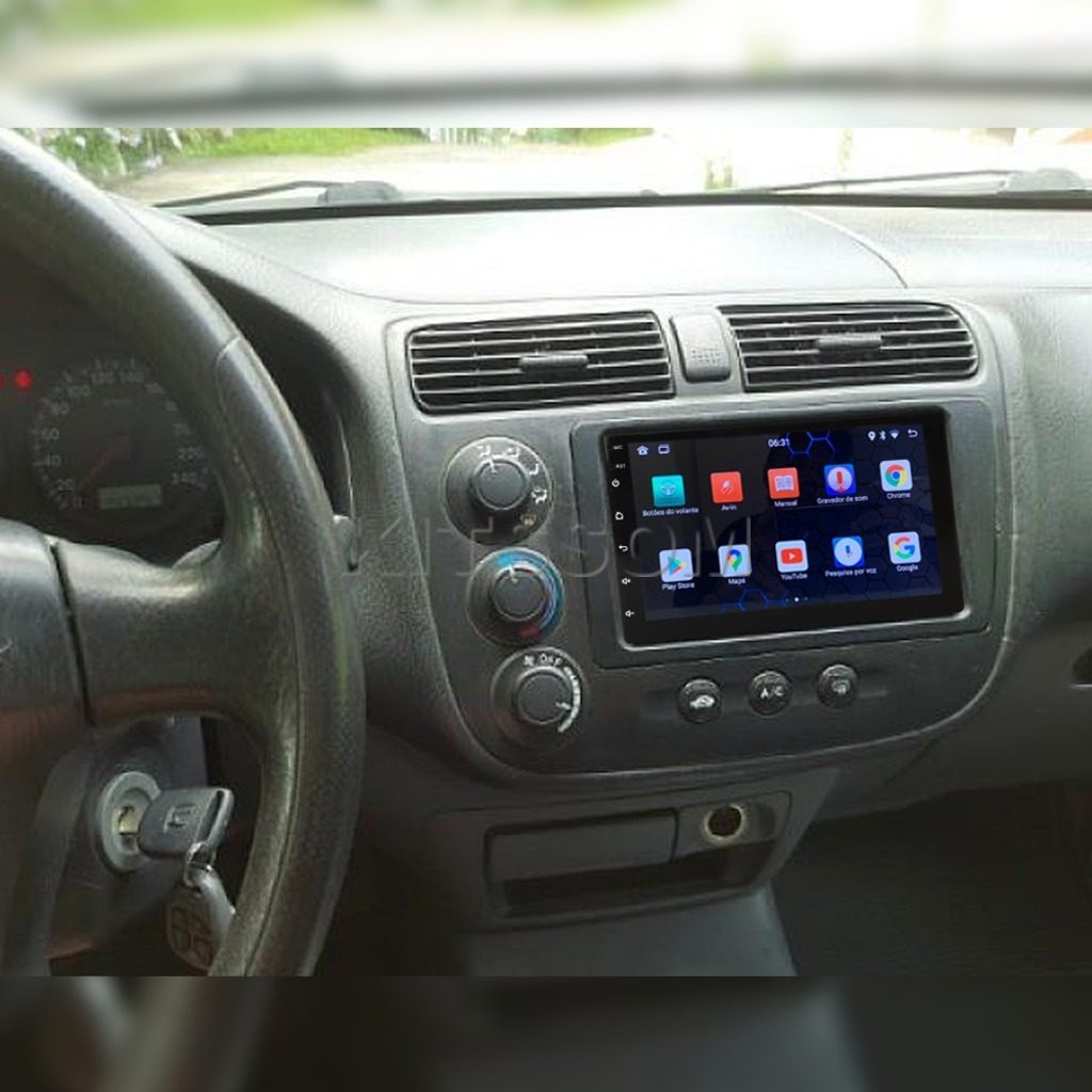 Multimídia Civic G7 2001 2002 2003 2004 2005 2006 V2 Carplay 7"-V2 CAR AUDIO-Kitssom