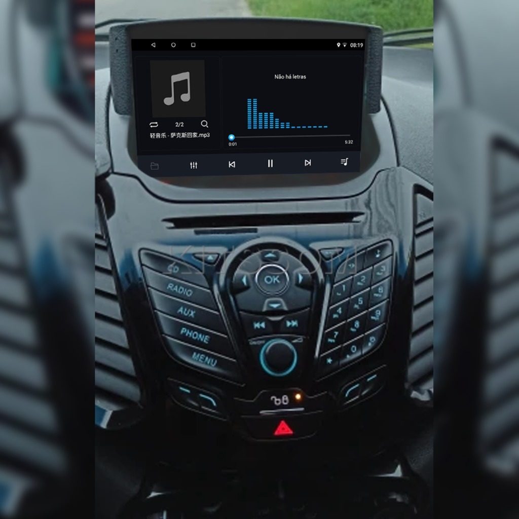 Multimídia Ecosport 2013 2014 2015 2016 Embutida V2 Carplay 9" 2012-V2 CAR AUDIO-Kitssom