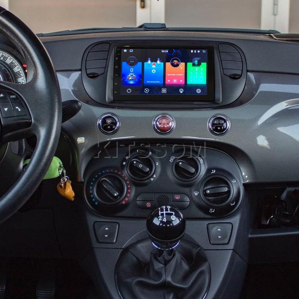 Multimidia Fiat 500 2014 2015 Com Saídas de Ar V2 Carplay 7" 2011 2012 2013-V2 CAR AUDIO-Kitssom