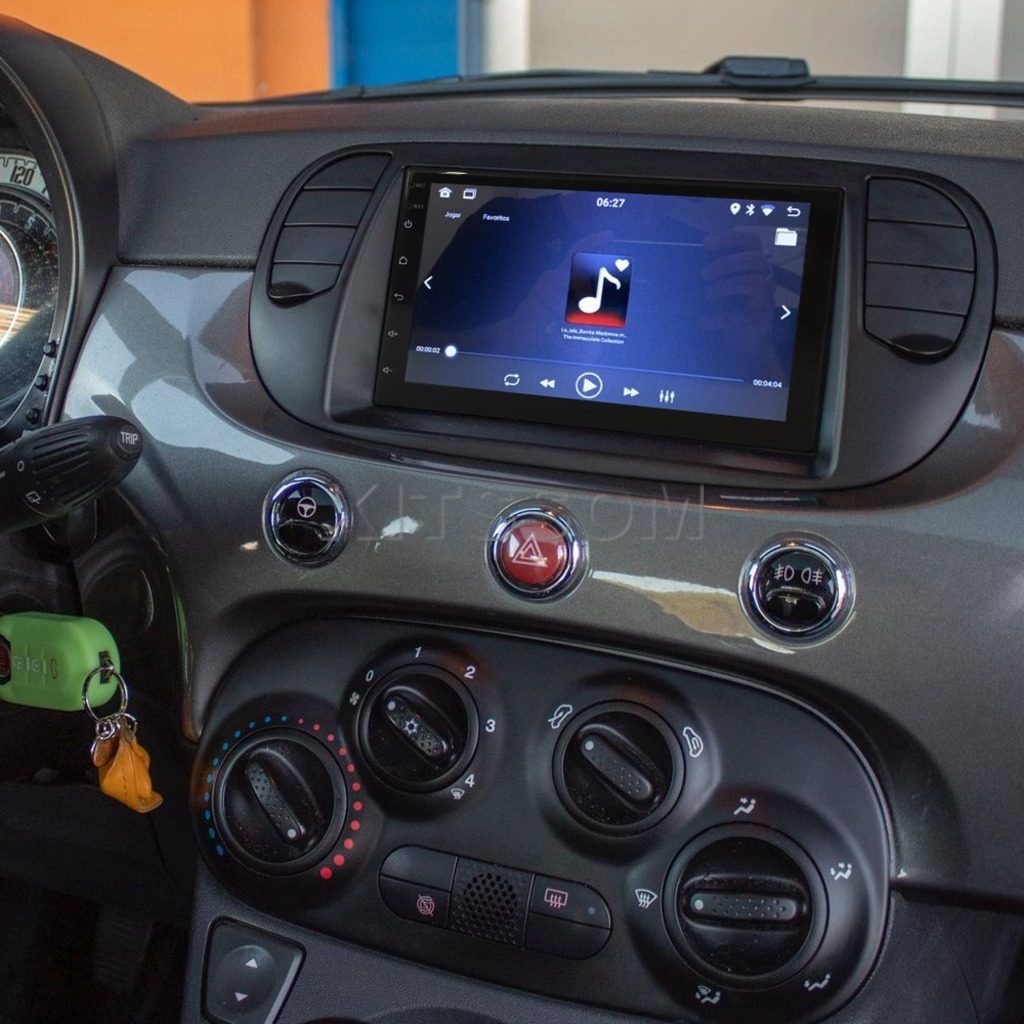 Multimidia Fiat 500 2014 2015 Com Saídas de Ar V2 Carplay 7" 2011 2012 2013-V2 CAR AUDIO-Kitssom