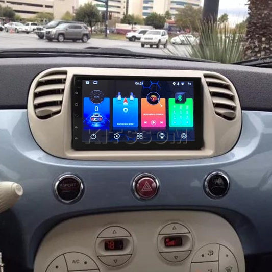 Multimidia Fiat 500 2014 2015 Com Saídas de Ar V2 Carplay 7" 2011 2012 2013 Branca-V2 CAR AUDIO-Kitssom