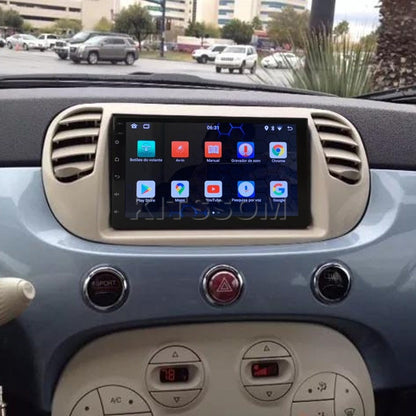 Multimidia Fiat 500 2014 2015 Com Saídas de Ar V2 Carplay 7" 2011 2012 2013 Branca-V2 CAR AUDIO-Kitssom