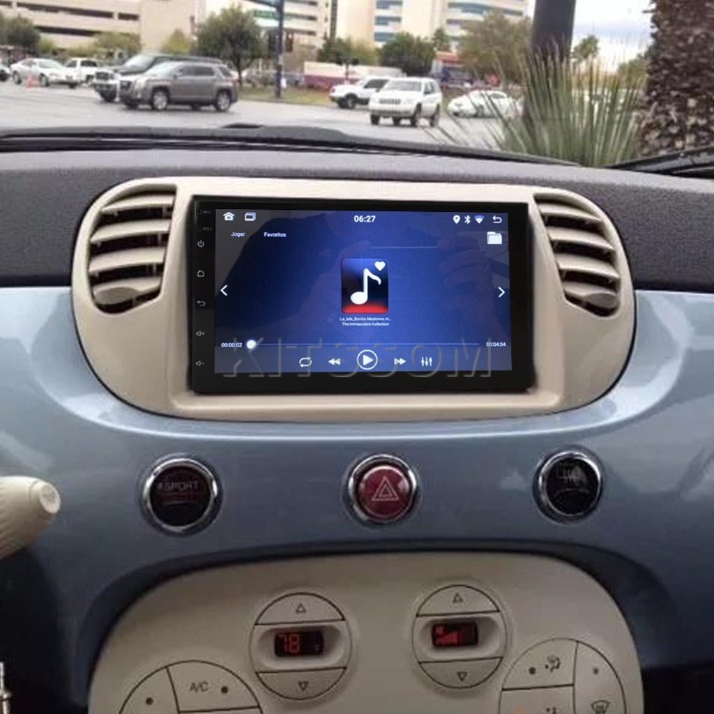 Multimidia Fiat 500 2014 2015 Com Saídas de Ar V2 Carplay 7" 2011 2012 2013 Branca-V2 CAR AUDIO-Kitssom