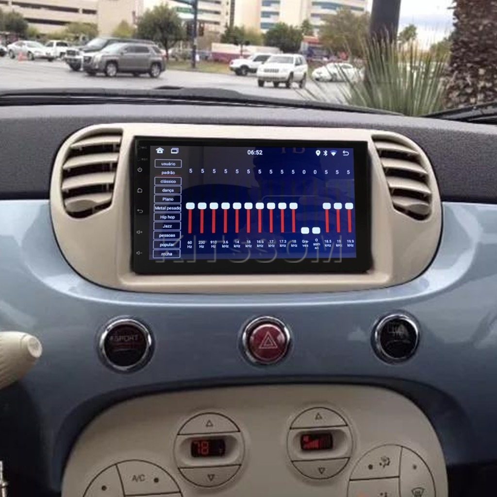 Multimidia Fiat 500 2014 2015 Com Saídas de Ar V2 Carplay 7" 2011 2012 2013 Branca-V2 CAR AUDIO-Kitssom