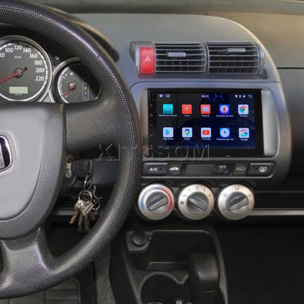 Multimídia Fit 2003 2004 2005 2006 2007 2008 V2 Carplay 7"-V2 CAR AUDIO-Kitssom
