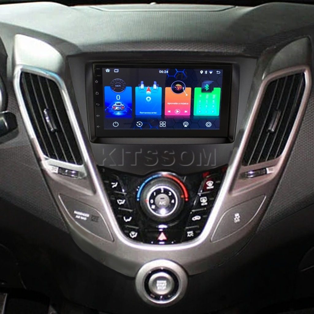 Multimídia Hyundai Veloster 2014 2015 2016 2017 V2 Carplay 7" 2011 2012 2013-V2 CAR AUDIO-Kitssom
