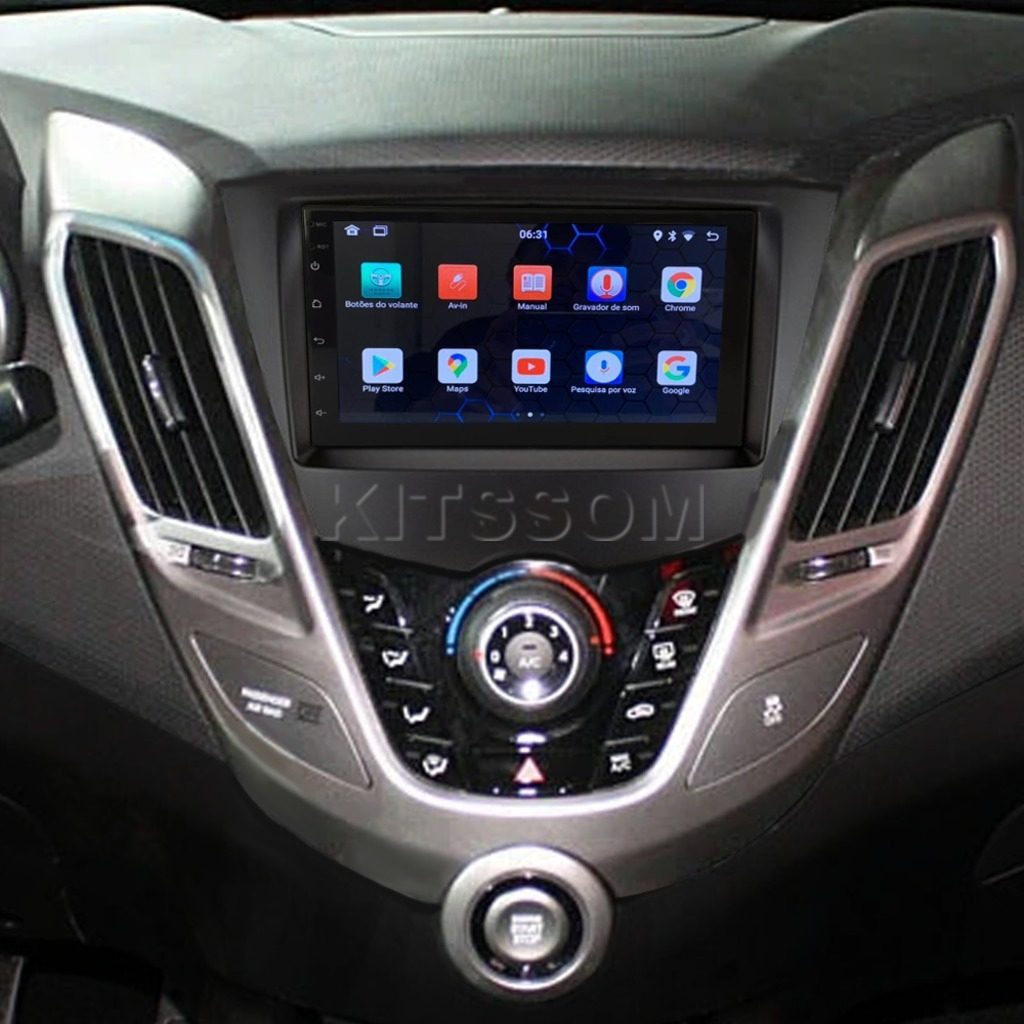 Multimídia Hyundai Veloster 2014 2015 2016 2017 V2 Carplay 7" 2011 2012 2013-V2 CAR AUDIO-Kitssom