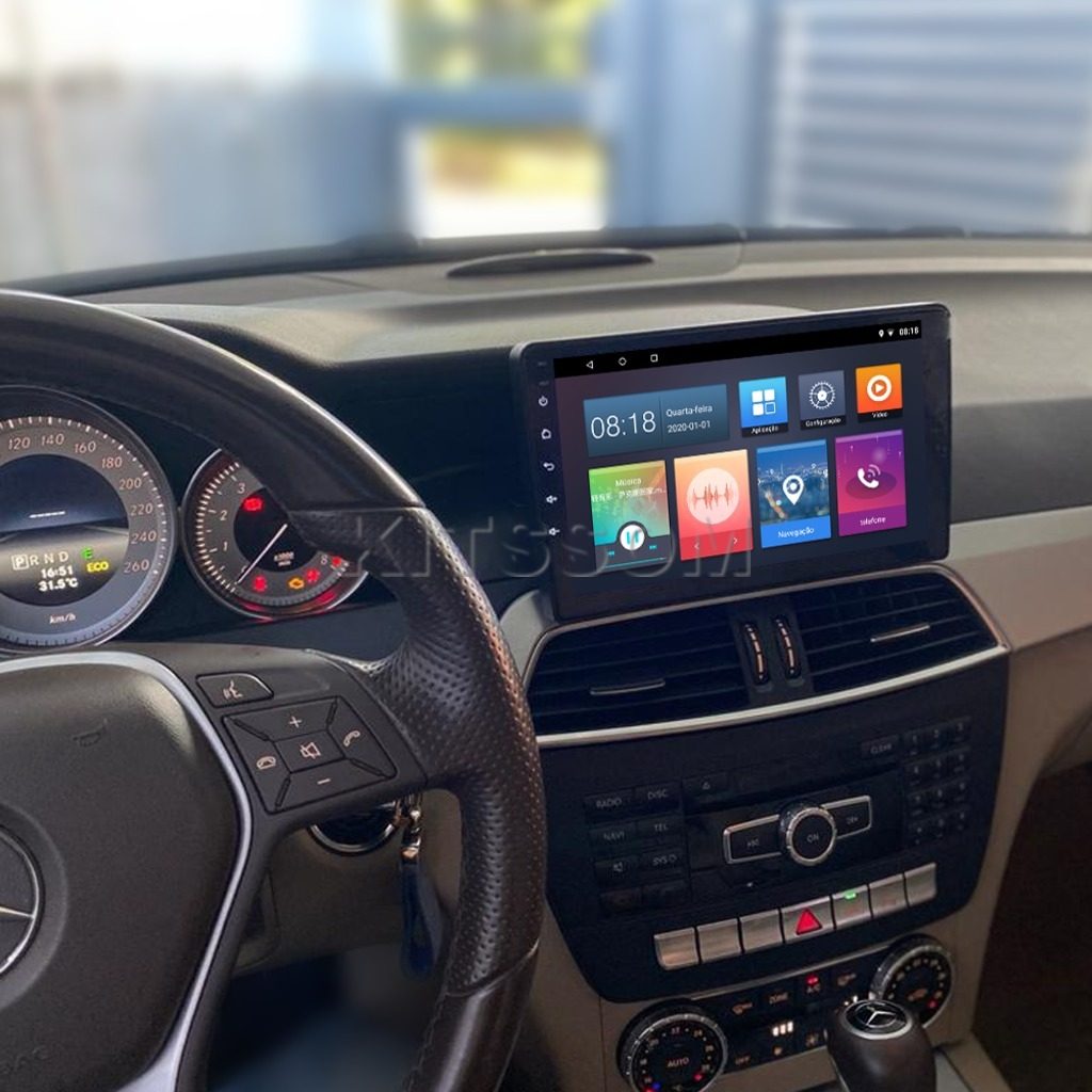 Multimídia Mercedes C180 C200 C300 2012 2013 2014 V2 Carplay 9" 2011-V2 CAR AUDIO-Kitssom