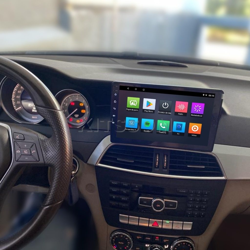 Multimídia Mercedes C180 C200 C300 2012 2013 2014 V2 Carplay 9" 2011-V2 CAR AUDIO-Kitssom