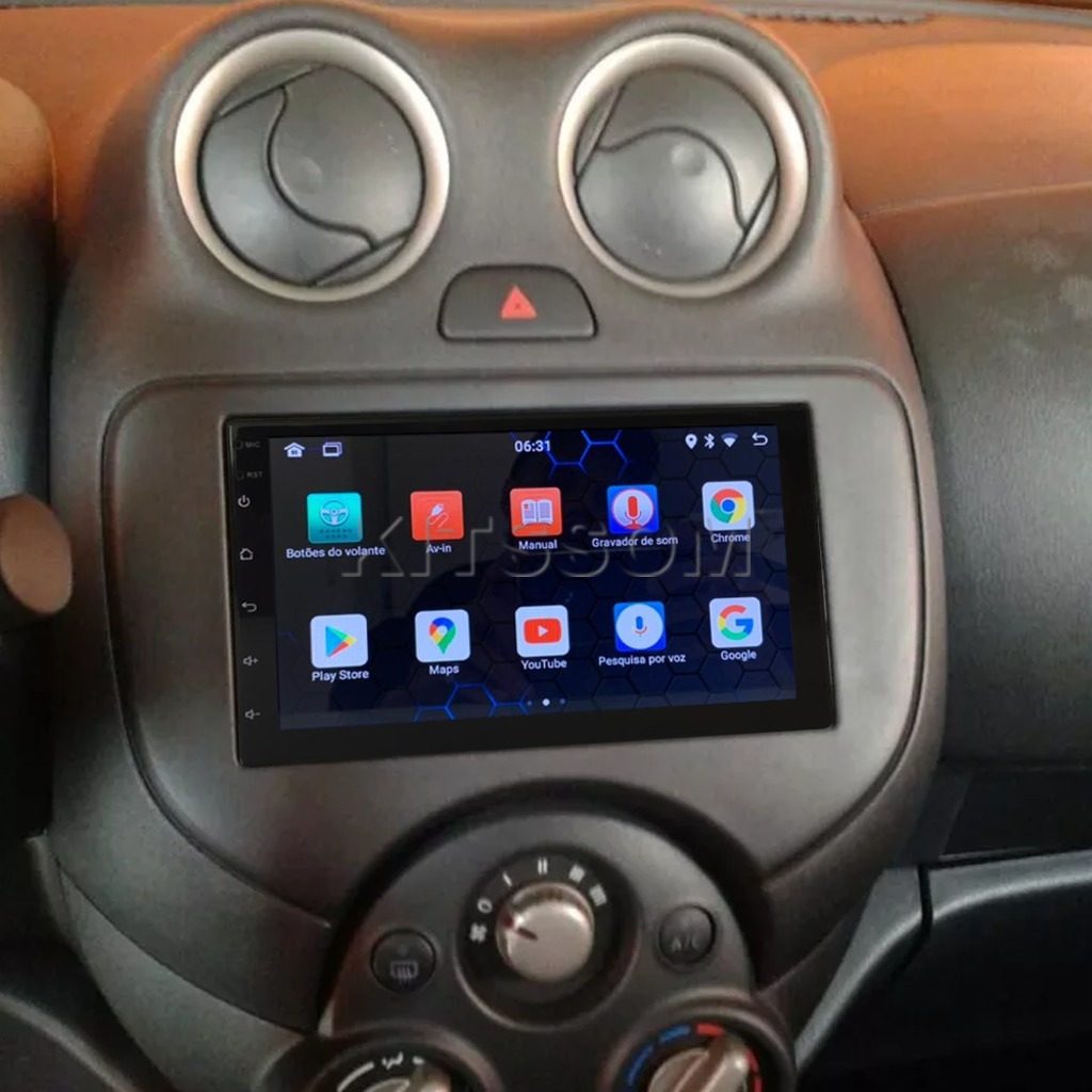 Multimídia Nissan March Versa 2011 2012 2013 2014 V2 Carplay 7"-V2 CAR AUDIO-Kitssom