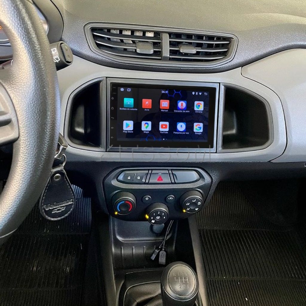 Multimídia Chevrolet Onix Prisma 2016 2017 2018 V2 Carplay 7" 2012 2013 2014 2015-V2 CAR AUDIO-Kitssom