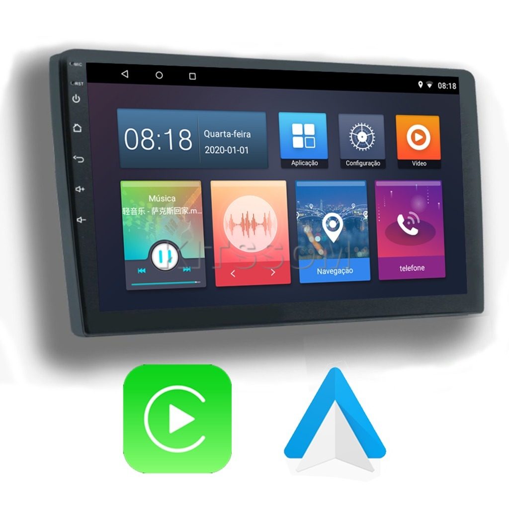 Multimídia Ford Focus 2017 2018 2019 Embutida V2 Carplay 9" 2014 2015 2016-V2 CAR AUDIO-Kitssom