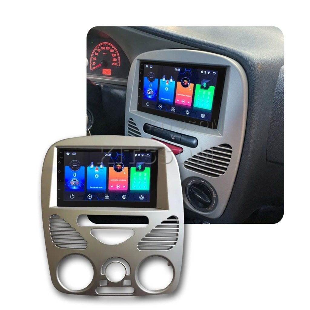 Multimídia Palio Fire 2010 2011 2012 2013 2014 V2 Carplay 7" Strada Siena 2002 2003 2004 2005 2006 2007 2008 2009-V2 CAR AUDIO-Kitssom