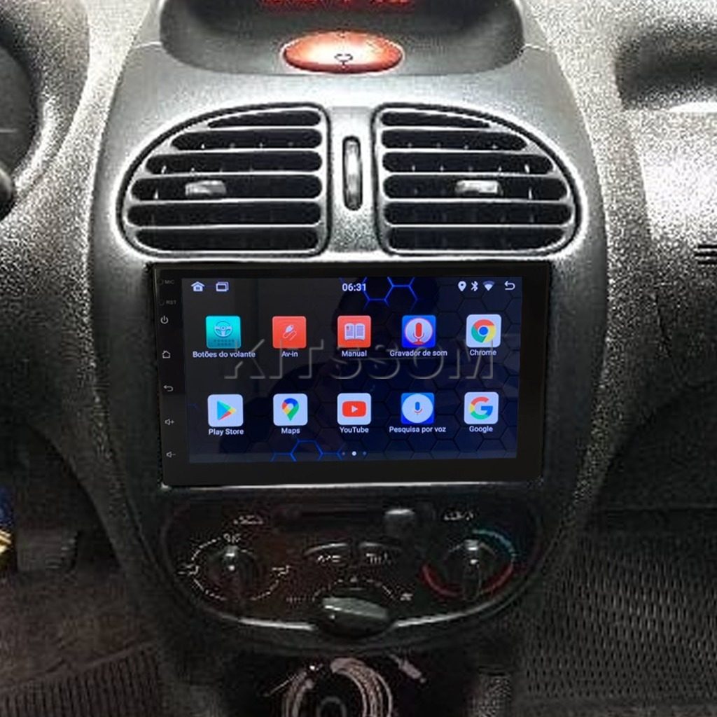 Multimídia Peugeot 206 2006 2007 2008 2009 2010 V2 Carplay 7" 2000 2001 2002 2003 2004 2005-V2 CAR AUDIO-Kitssom
