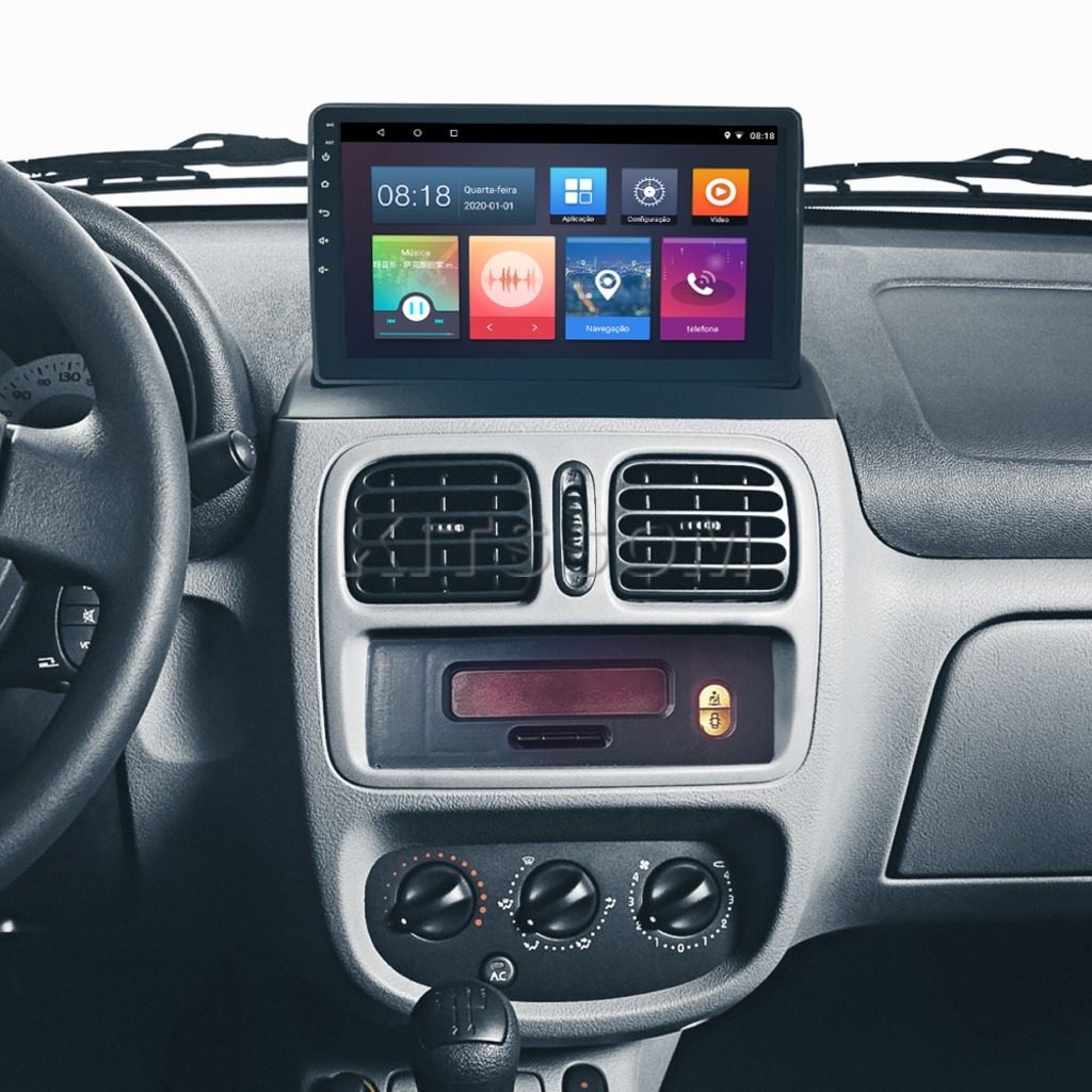Multimídia Renault Clio 2001 2002 2003 2004 2005 V2 Carplay 9" 1998 1999 2000-V2 CAR AUDIO-Kitssom