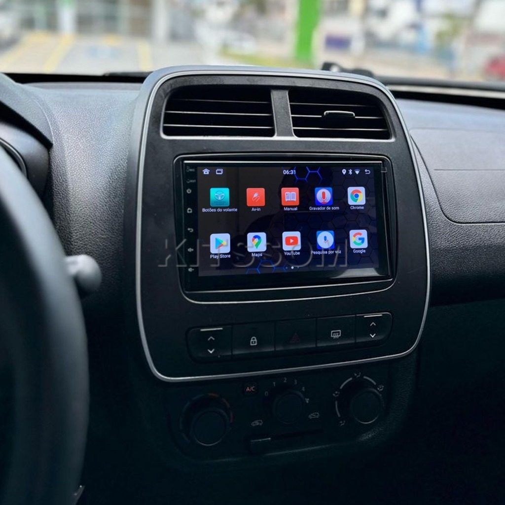 Multimídia Kwid 2018 2019 2020 2021 2022 2023 V2 Carplay 7" 2015 2016 2017-V2 CAR AUDIO-Kitssom