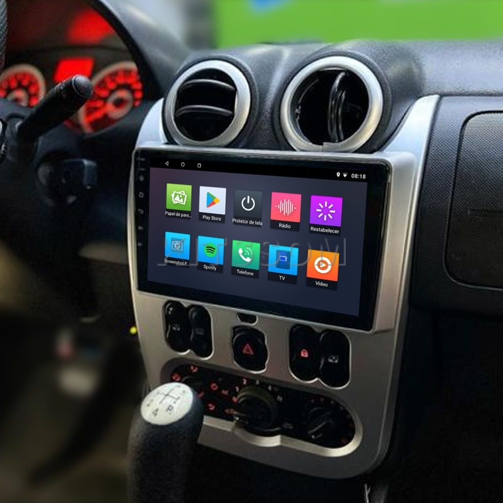 Multimídia Renault Sandero Logan 2011 2012 2013 V2 Carplay 9" 2007 2008 2009 2010-V2 CAR AUDIO-Kitssom