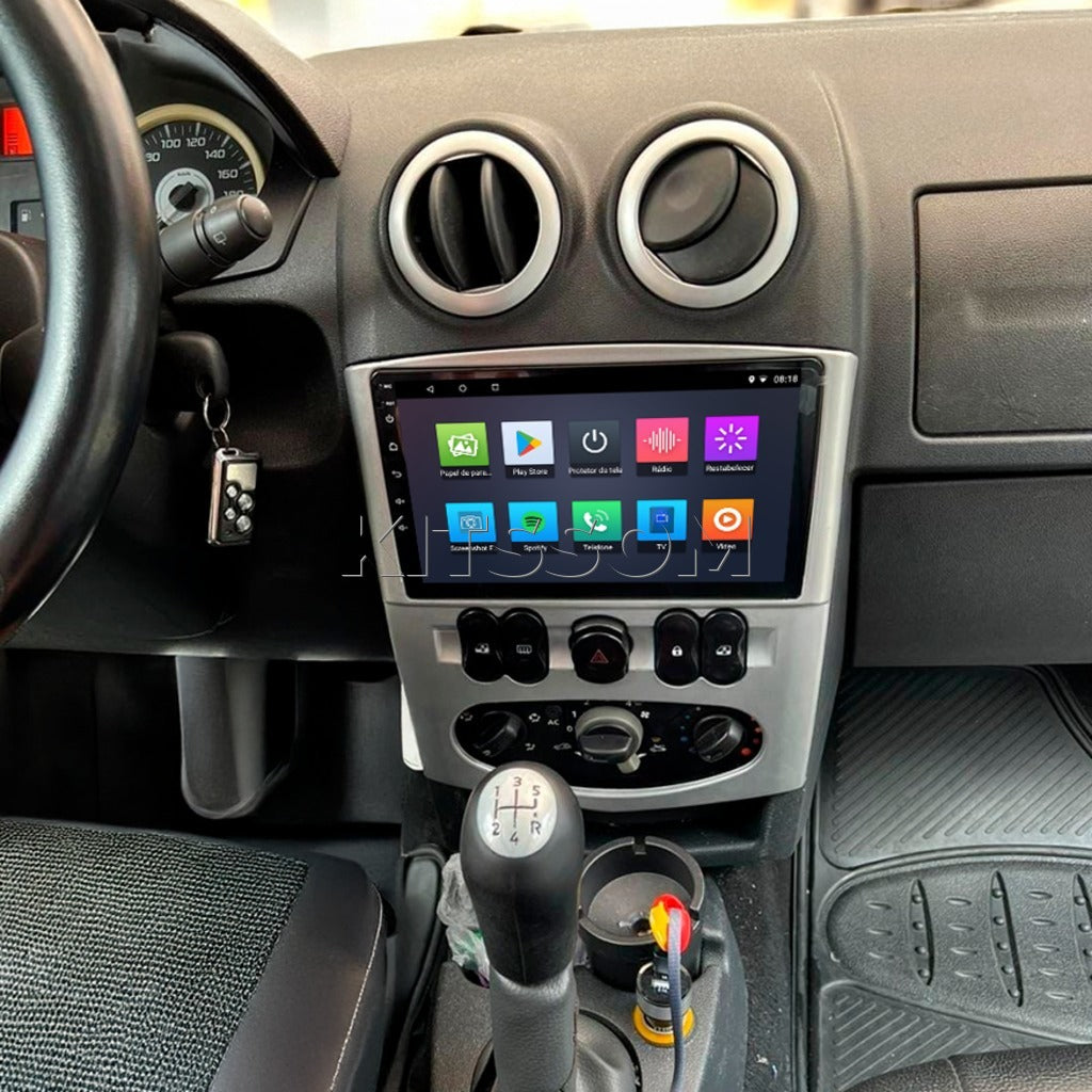 Central Multimidia Renault Logan Sandero 2008 09 10 11 12 V2 Carplay 9"-V2 CAR AUDIO-Kitssom