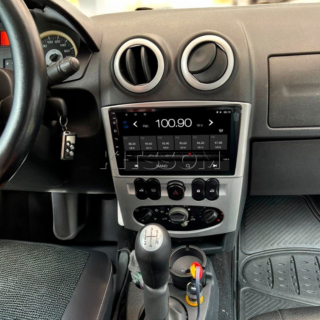 Central Multimidia Renault Logan Sandero 2008 09 10 11 12 V2 Carplay 9"-V2 CAR AUDIO-Kitssom