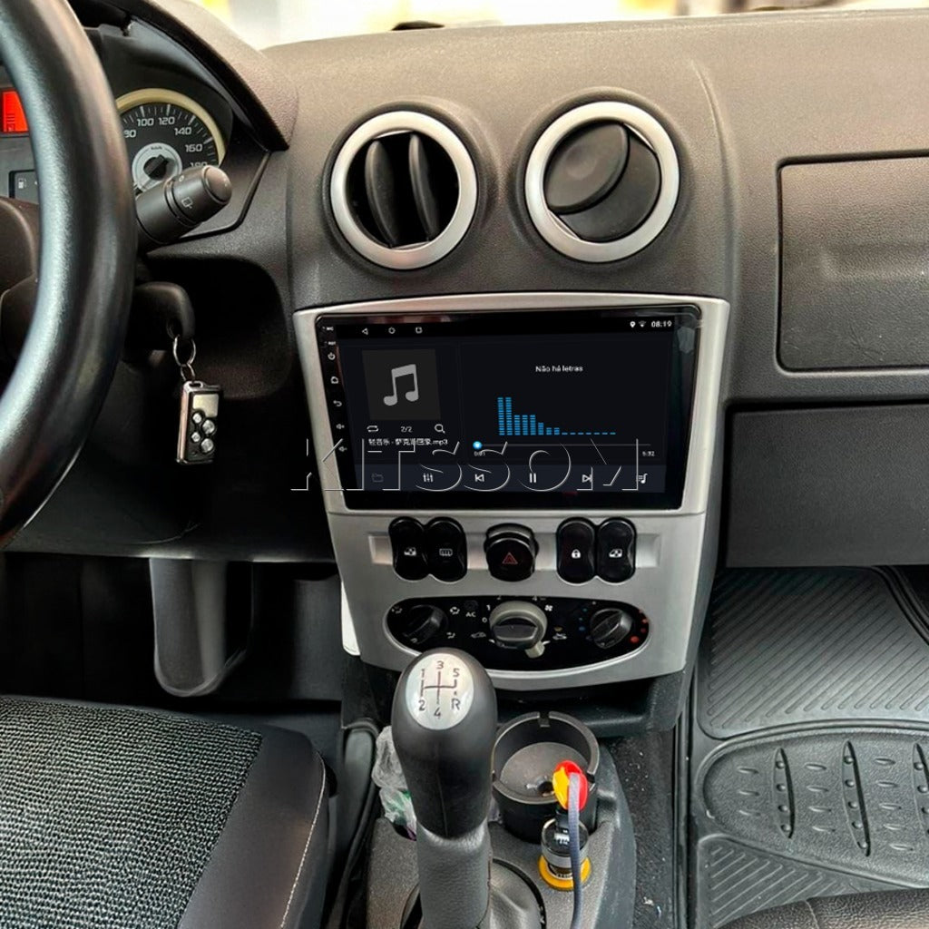 Central Multimidia Renault Logan Sandero 2008 09 10 11 12 V2 Carplay 9"-V2 CAR AUDIO-Kitssom