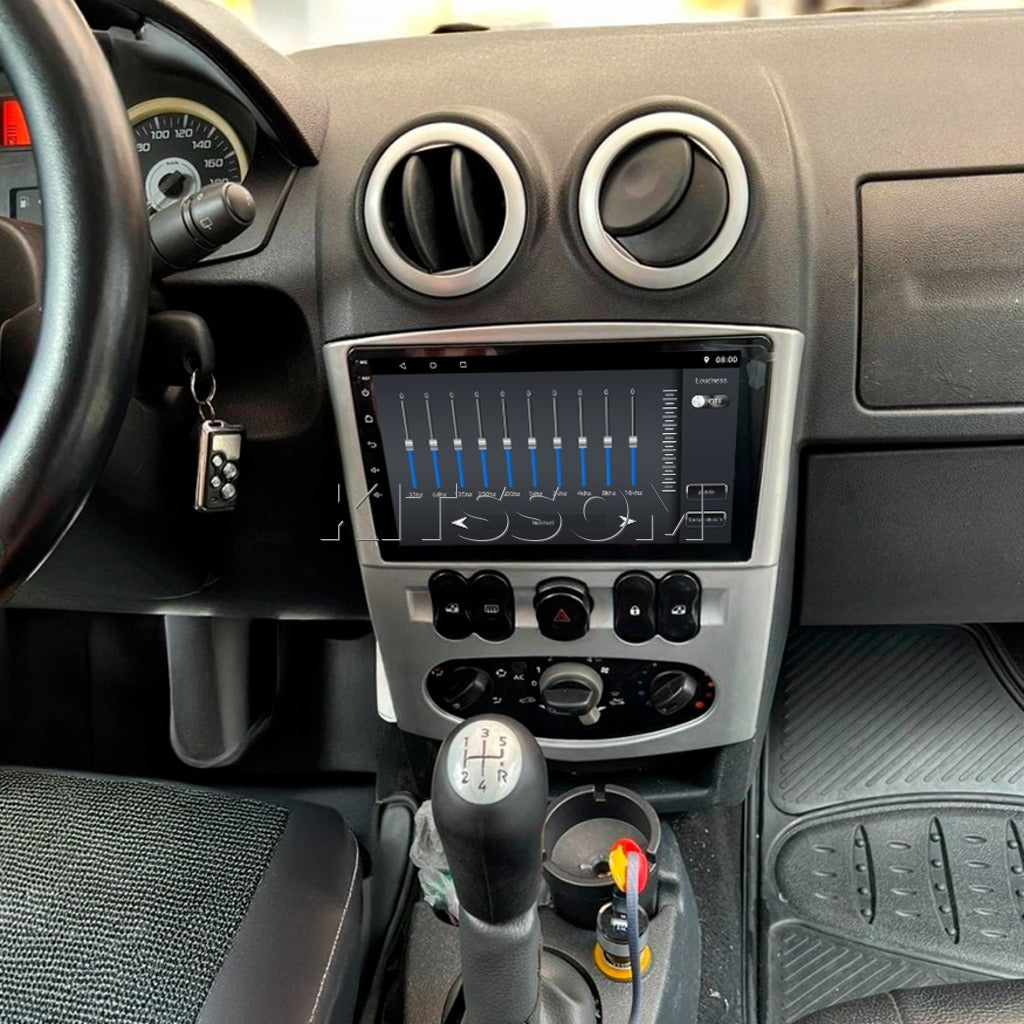 Central Multimidia Renault Logan Sandero 2008 09 10 11 12 V2 Carplay 9"-V2 CAR AUDIO-Kitssom