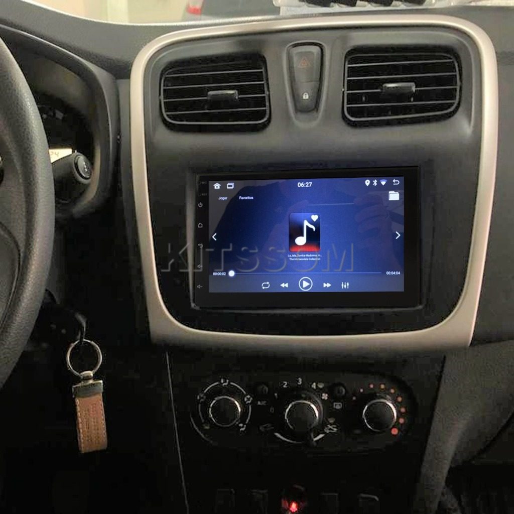 Multimídia Renault Sandero Logan 2019 2020 2021 V2 Carplay 7" 2014 2015 2016 2017 2018-V2 CAR AUDIO-Kitssom