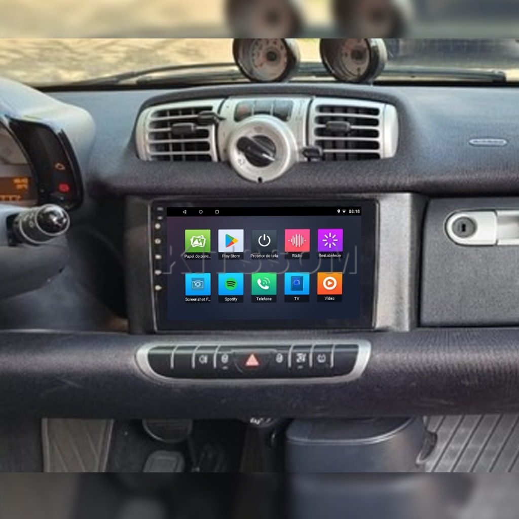 Multimídia Smart Fortwo 2011 2012 2013 2014 2015 V2 Carplay 9"-V2 CAR AUDIO-Kitssom