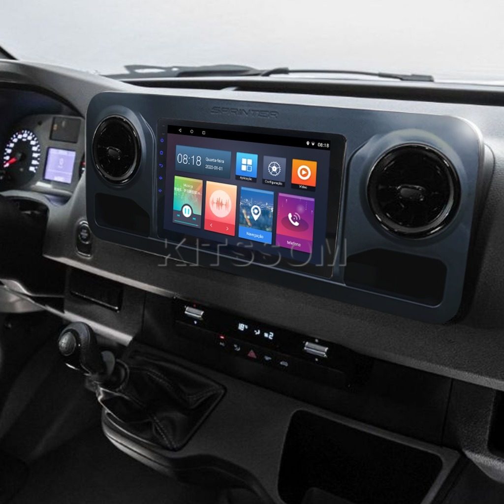 Multimídia Mercedes Sprinter 2020 2021 2022 2023 V2 Carplay 9" 2019-V2 CAR AUDIO-Kitssom