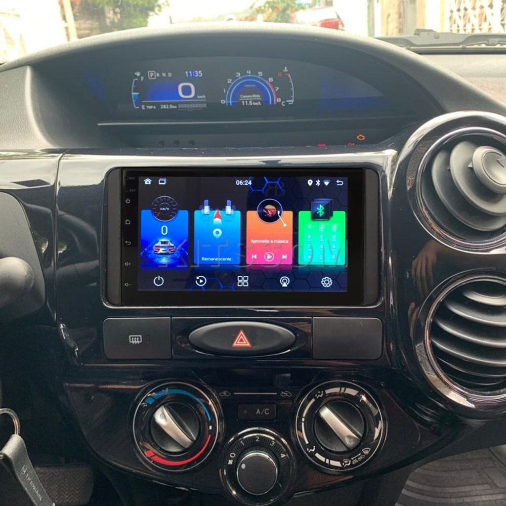 Multimídia Toyota Etios 2019 2020 2021 2022 2023 V2 Carplay 7" 2012 2013 2014 2015 2016 2017 2018-V2 CAR AUDIO-Kitssom