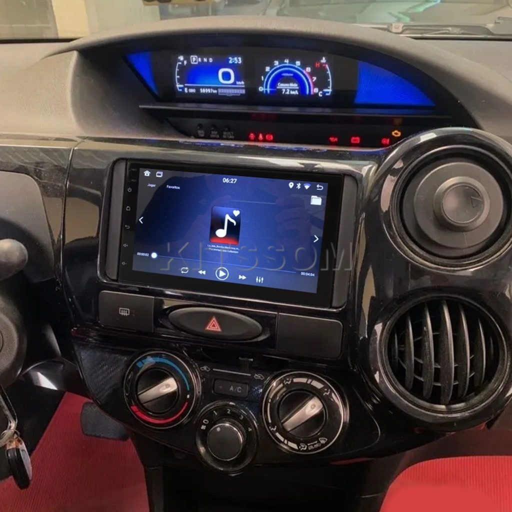 Multimídia Toyota Etios 2019 2020 2021 2022 2023 V2 Carplay 7" 2012 2013 2014 2015 2016 2017 2018-V2 CAR AUDIO-Kitssom