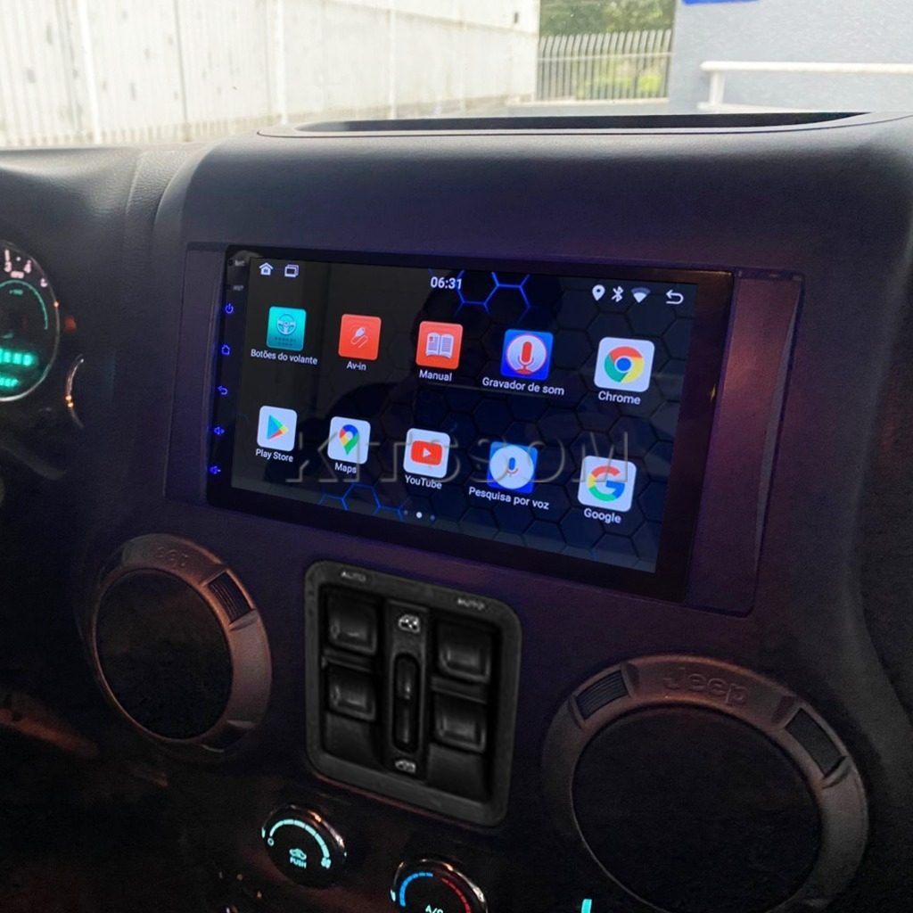 Multimídia Wrangler 2010 2011 2012 2013 2014 2015 V2 Carplay 7"-V2 CAR AUDIO-Kitssom