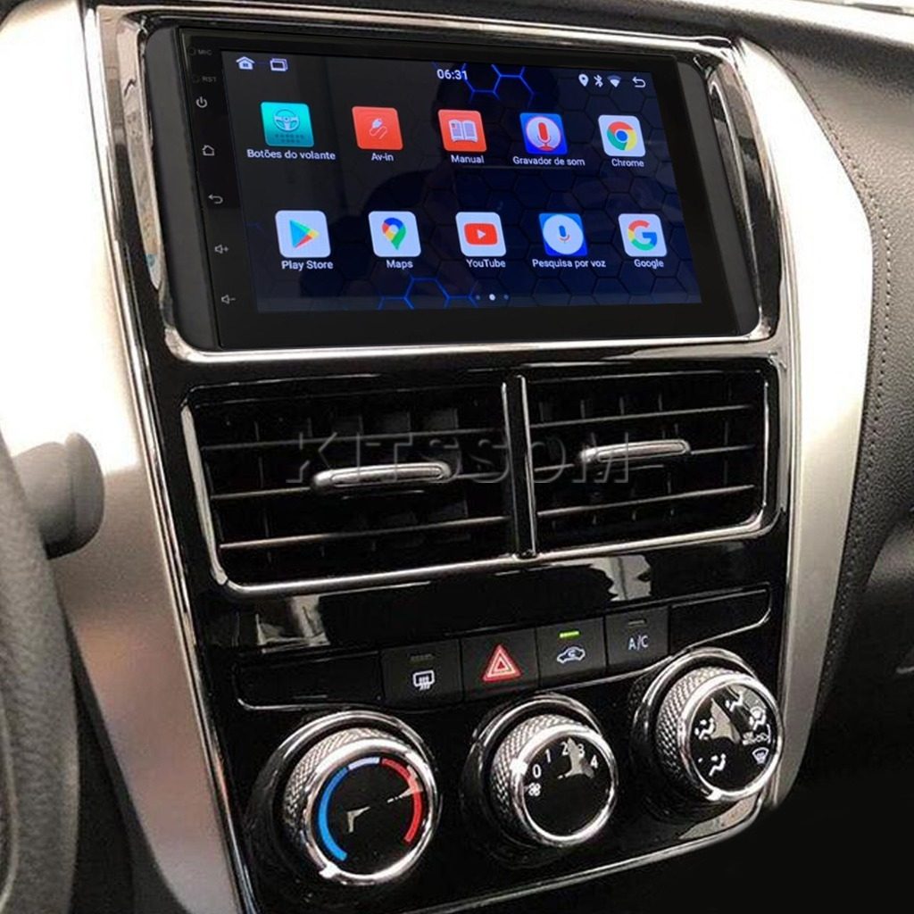 Multimídia Yaris 2018 2019 2020 2021 2022 AC AN V2 Carplay 7" 2017-V2 CAR AUDIO-Kitssom