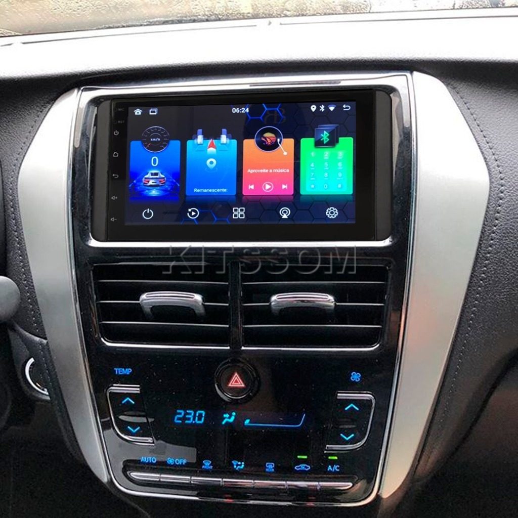 Multimídia Yaris 2018 2019 2020 2021 2022 AC DIG V2 Carplay 7" 2017-V2 CAR AUDIO-Kitssom