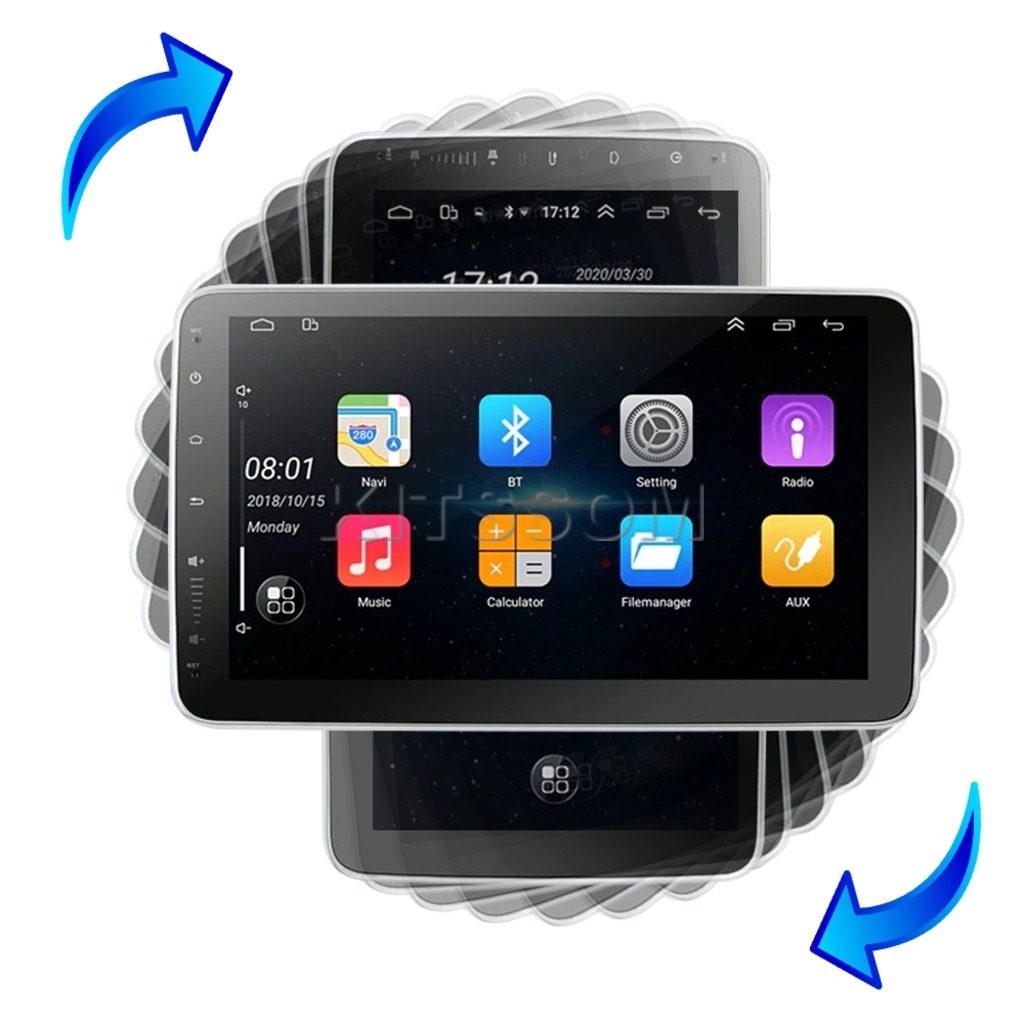 Multimídia 1 DIN Universal V2 Quad Carplay Rotativa 10"-V2 CAR AUDIO-Kitssom