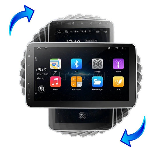 Multimídia 1 DIN Universal V2 Quad Carplay Rotativa 10"-V2 CAR AUDIO-Kitssom