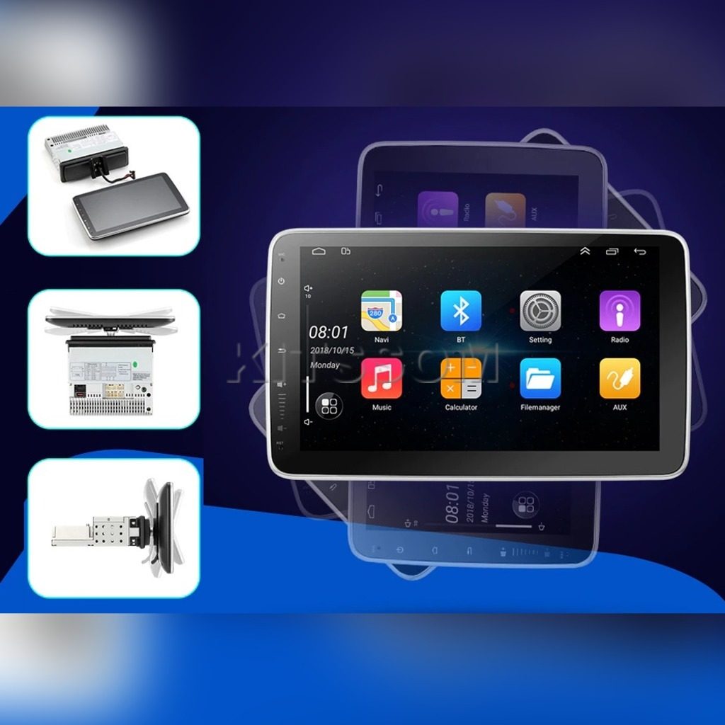 Multimídia 1 DIN Universal V2 Quad Carplay Rotativa 10"-V2 CAR AUDIO-Kitssom