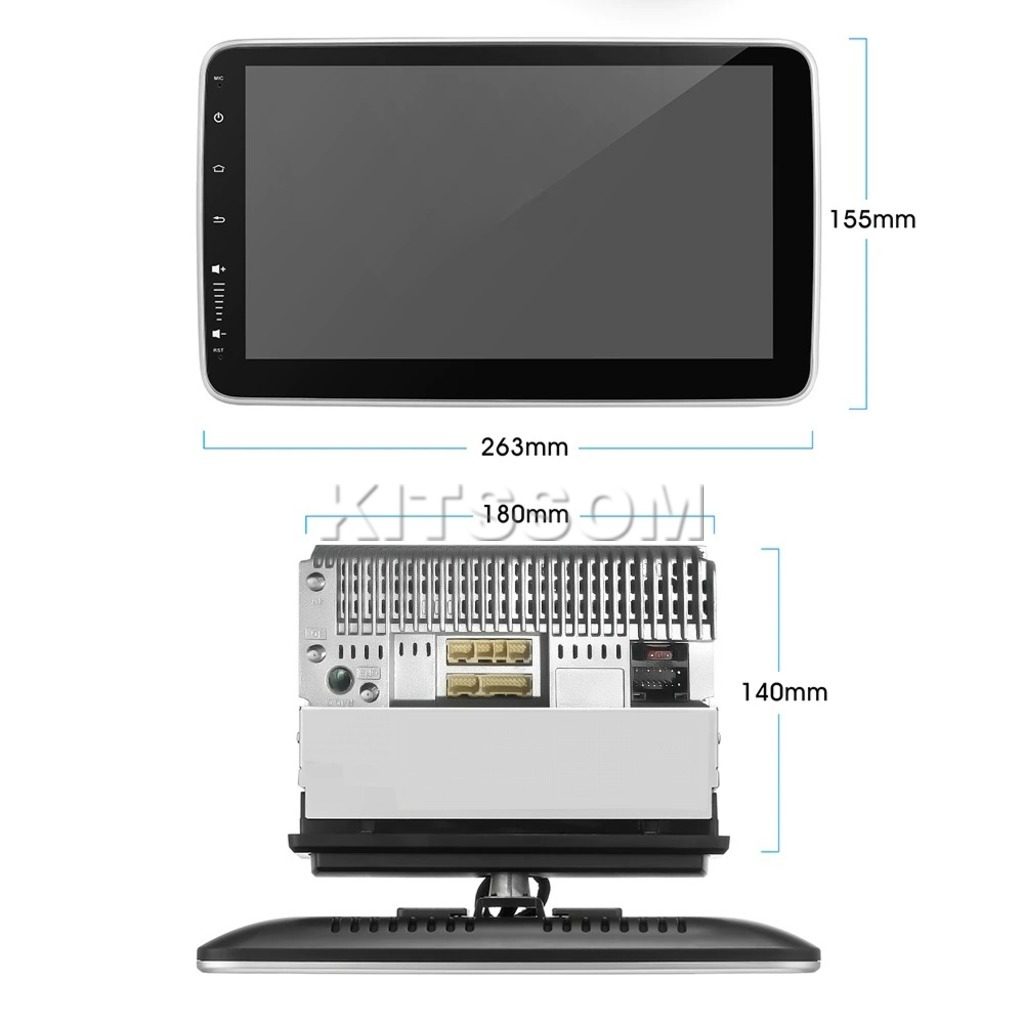 Multimídia 1 DIN Universal V2 Quad Carplay Rotativa 10"-V2 CAR AUDIO-Kitssom