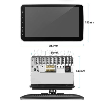 Multimídia 1 DIN Universal V2 Quad Carplay Rotativa 10"-V2 CAR AUDIO-Kitssom
