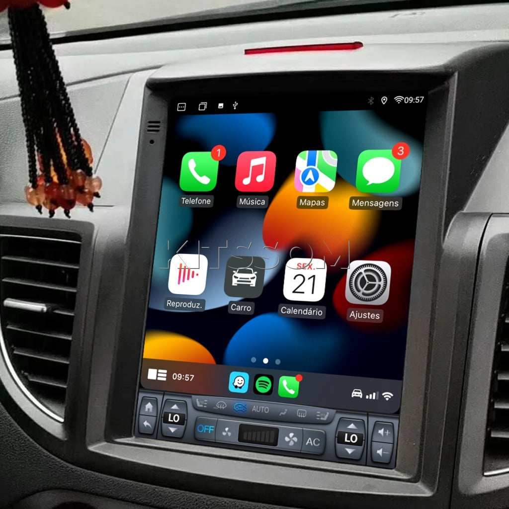 Multimídia Honda CRV 2012 2013 2014 2015 2016 V2 Tesla 9.7"
