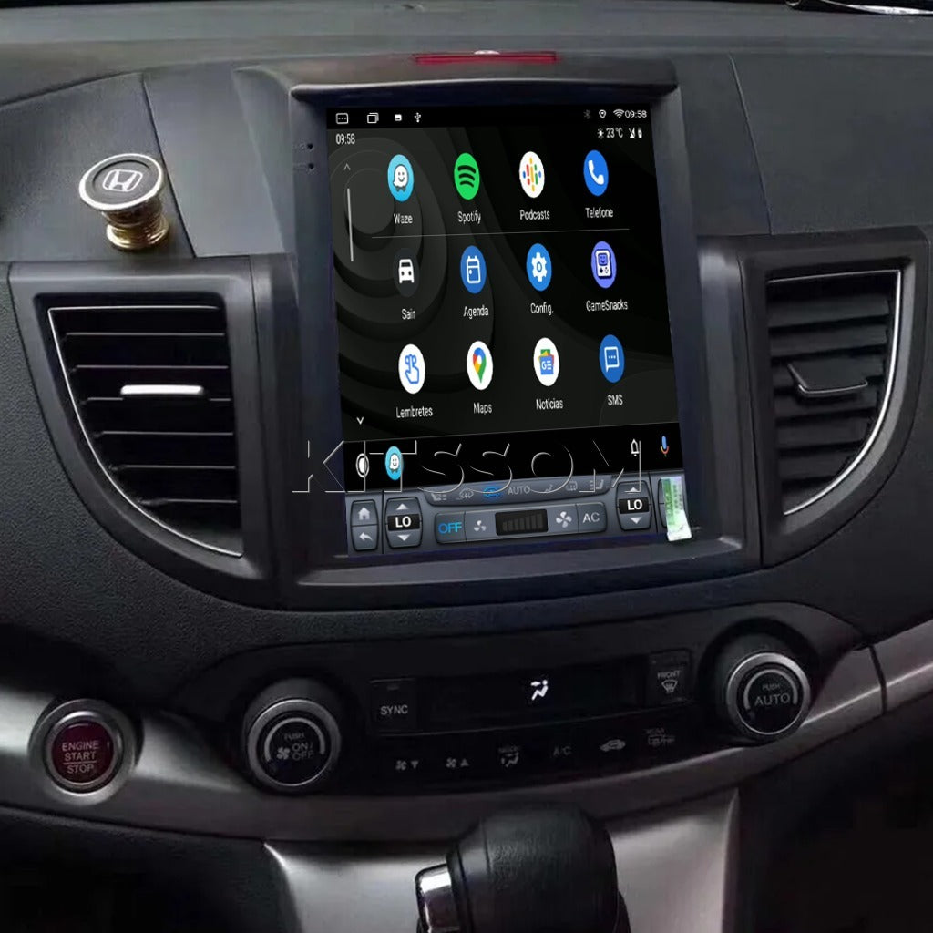 Multimídia Honda CRV 2012 2013 2014 2015 2016 V2 Tesla 9.7"
